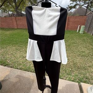Ashley Stewart Black and White Jumpsuit